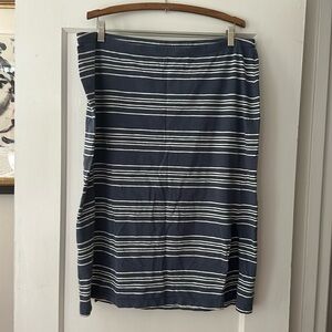 Patagonia Blue and White Striped Women's Slit Skirt XL